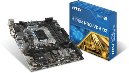 MSI H170M PRO-VDH D3 LGA1151Socket Micro-ATX Intel H170 Chipset DDR3 Motherboard for Desktop