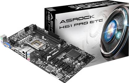 ASRock H 61 PRO BTC LGA 1155Socket ATX Intel H61 Chipset DDR3 Motherboard