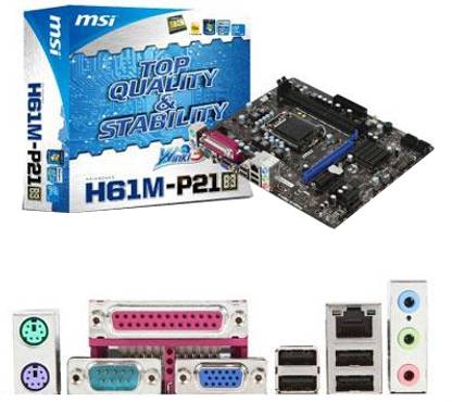 MSI H61M-P21 (B3) LGA 1155Socket Micro-ATX Intel H61 Chipset DDR3 Motherboard for Desktop