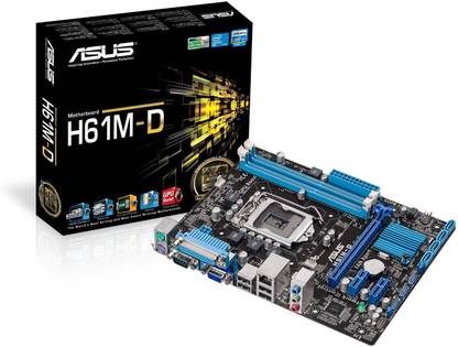 ASUS H61M-D LGA 1155Socket Micro-ATX Intel H61 Chipset DDR3 Motherboard for Desktop