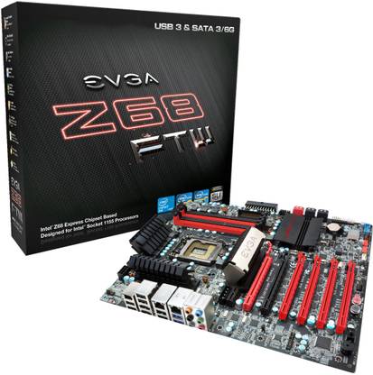 EVGA Z68 FTW LGA 1155Socket EATX Intel Z68 Chipset DDR3 Motherboard for Desktop