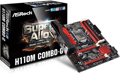 ASRock H110M COMBO-G LGA1151Socket Micro-ATX Intel H110 Chipset DDR4 Motherboard for Desktop