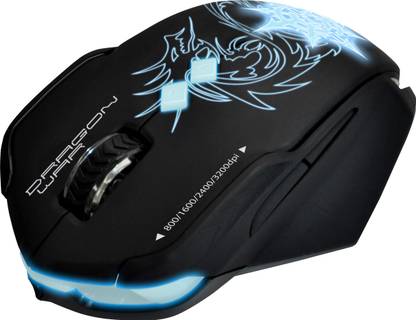 DRAGON WAR Chaos Blue Sensor with Free Mouse Mat Wired Ambidextrous Gaming Mouse