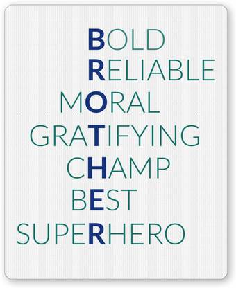 POSTERGUY BROTHER Abbreviation Typography Gifts for Ralhi/Raksha Bandhan Mousepad
