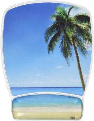 3M Precise Mouse Pad with Gel Wrist Rest, Beach Design (MW308BH) Mousepad