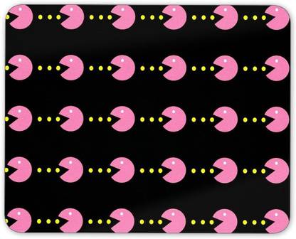 Digiclan Pink pacman eaters Mouse pad Non Slip Base Mousepad