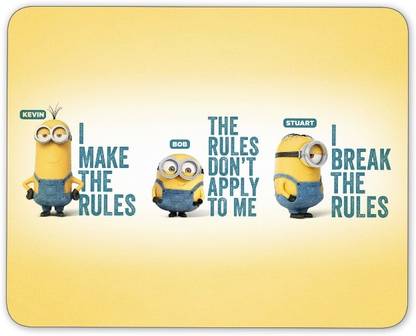 Digiclan Make rules Minions Mouse pad Non Slip Base Mousepad