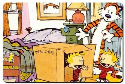Bluegape Calvin and Hobbes Duplicator Machine Mousepad