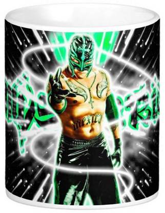 Huppme Gifts Rey Mysterio Render White Ceramic Coffee Mug