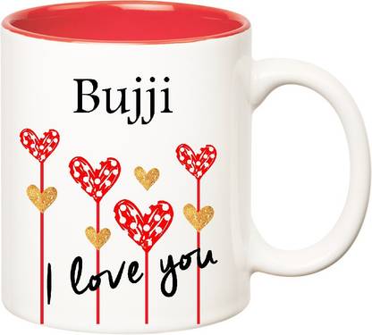 HUPPME I Love You Bujji Inner Red (350 ml) Ceramic Coffee Mug