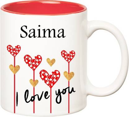 HUPPME I Love You Saima Inner Red (350 ml) Ceramic Coffee Mug