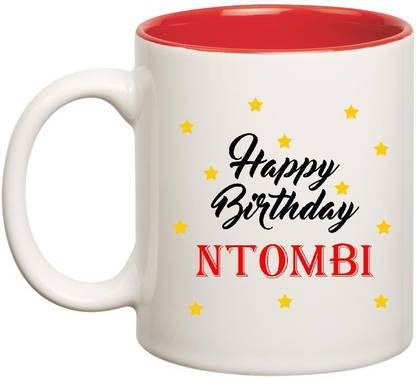 HUPPME Happy Birthday Ntombi Inner Red Ceramic Coffee Mug