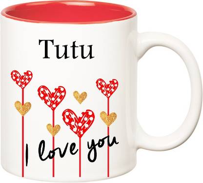 HUPPME I Love You Tutu Inner Red (350 ml) Ceramic Coffee Mug