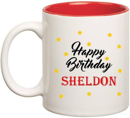 HUPPME Happy Birthday Sheldon Inner Red Ceramic Coffee Mug