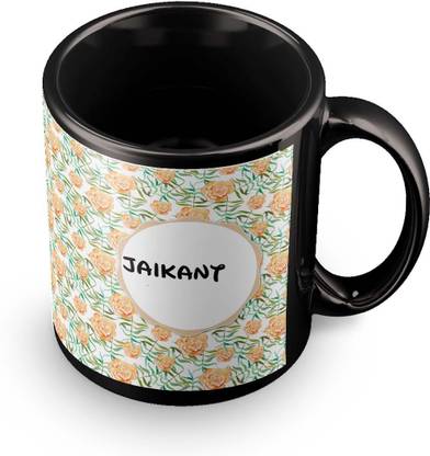 Posterchacha Jaikant Floral Design Name Ceramic Coffee Mug
