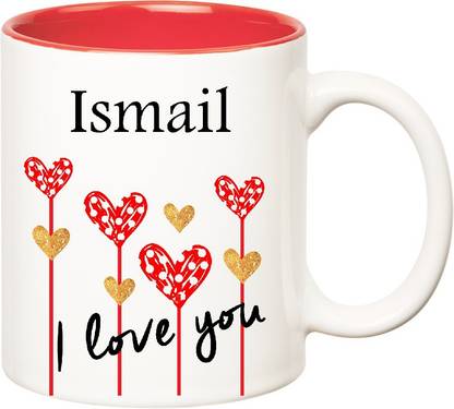 HUPPME I Love You Ismail Inner Red (350 ml) Ceramic Coffee Mug