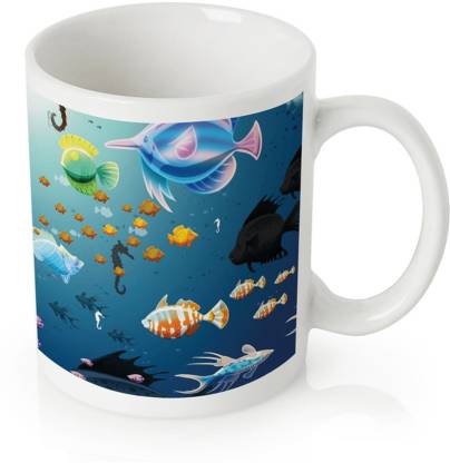AMORE Fishes View Ceramic Coffee Mug