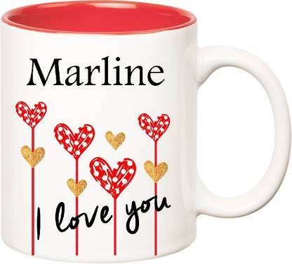 HUPPME I Love You Marline Inner Red (350 ml) Ceramic Coffee Mug