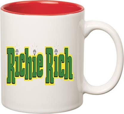 HUPPME Richie Rich Style Inner Red Ceramic Coffee Mug