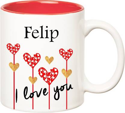 HUPPME I Love You Felip Inner Red (350 ml) Ceramic Coffee Mug