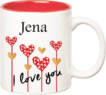 HUPPME I Love You Jena Inner Red (350 ml) Ceramic Coffee Mug
