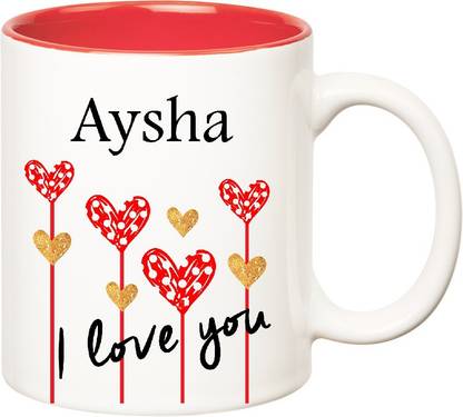 HUPPME I Love You Aysha Inner Red (350 ml) Ceramic Coffee Mug