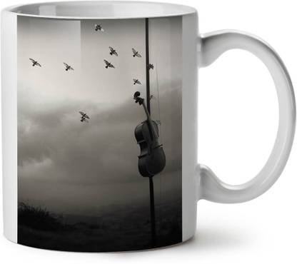 Muggies Magic Violin Instrument Music Emotion NEW White Design 1015 High Quality Printing for 11oz Ceramic (325 ml) Ceramic Coffee Mug