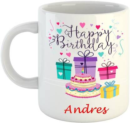 Dream Web Happy Birthday Andres Ceramic Coffee Mug