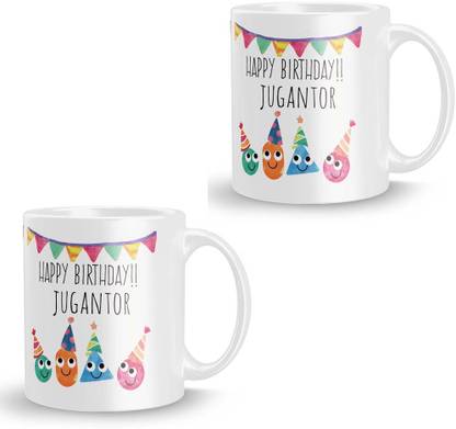 Posterchacha Jugantor Personalised Custom Name Happy Birthday Gift Tea And Coffee For Gift Use Ceramic Coffee Mug