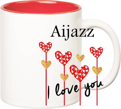 HUPPME I Love You Aijazz Inner Red (350 ml) Ceramic Coffee Mug