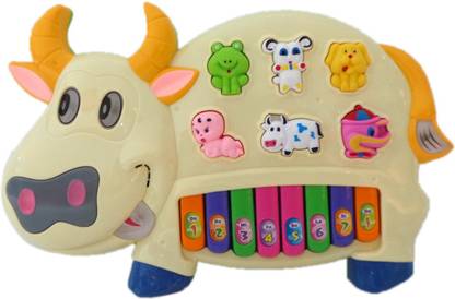 Speoma Educational Musical Cow Piano Keyboard Toy Game for Kids Children (Multicolor)