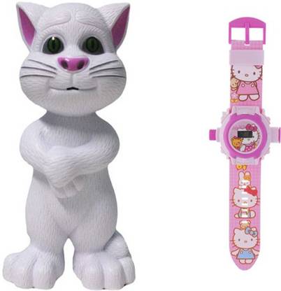 Aquaras white tom cat and hello kitty watch