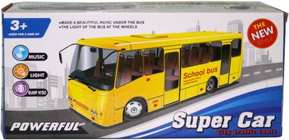 Venus-Planet of toys Super Cartoon Bus W Music & Lights Bump & Go Action