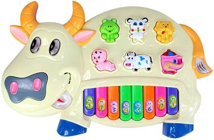 AM Enterprises Multicolor Cow Piano for kids