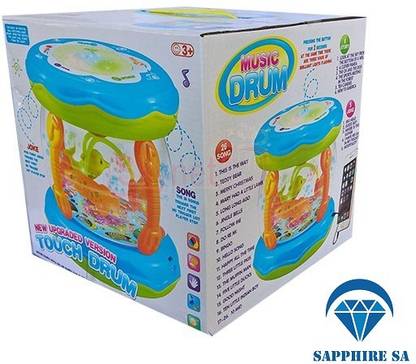 SAPPHIRE SA Music Battery Operated Drum Rotating Lamp Light with fish aqurium