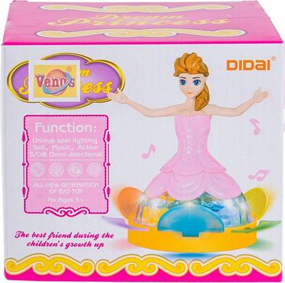 Venus-Planet of toys Doll Unique Spin Lightning Ball Music Acton B/O & Omni Directional Fun Toy For Girls Of Age 3