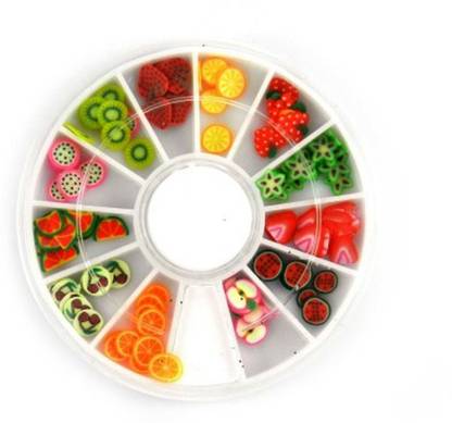 SENECIO™ Fruit Fimo Nail Art Multicolor 3D Clay Slice Tips Decoration With 6cm Wheel