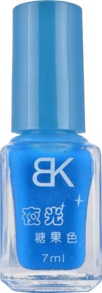 BK Glow In Dark Radium Ink Blue Colour Nail Polish Varnish Fluorescent Neon Luminous Art 8 Ink Blue