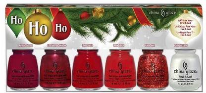 CHINA GLAZE Set - Ho Ho Ho - 6 ct Glitter