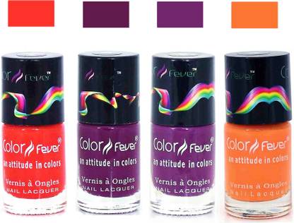 Color Fever Orange Matte Nail Polish Combo-1030 Orange Wine Purple Orange