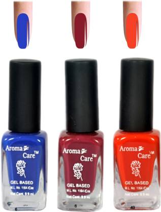 AROMA CARE Red+Blue Matte Nail Polish Combo 6-9-49 Multicolor,