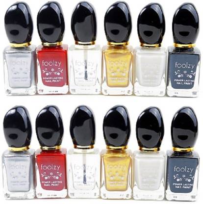FOOLZY Pack of 12 Nail Polish Multicolor-CL-12-A