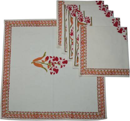 Raaga Textiles N014 Red, White Cloth Napkins