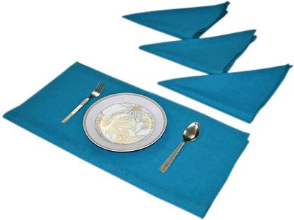 sriamjaipur Dining Table Napkins Teal blue Cloth Napkins