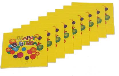 FUNCART Colorful Balloons Yellow Paper Napkins