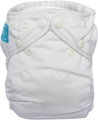 Charlie Banana White Bellywrap Reusable Diaper with Inserts - Large