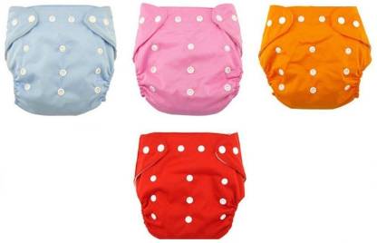 N&M Reusable Nappy Organic Cotton Anti Bacterial Washable Free Size Adjustable WaterProof Covered