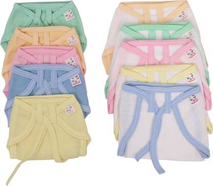 VADMANS Vadmans Tinycare Muslin Solid &Wht Piping Soft Nappy