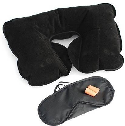 Basicare Travel Sleeping Kit, Neck Pillow & Eye Shade