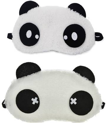 Jonty Dot Cross Panda Travel Sleep Cover Blindfold (Pack of 2) Eye Shade